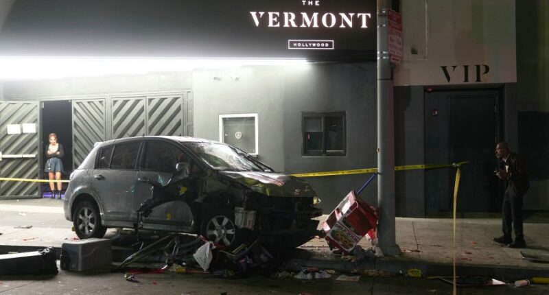 A vehicle drives into a crowd in Los Angeles, injuring 30 people, including at least 3 critically