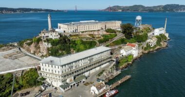 AG Pam Bondi in San Francisco visiting Alcatraz to announce Trump admin's reopening plans as Nancy Pelosi blasts 'stupidest' idea