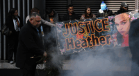 Supporters of Heather Calgaret attend a smoking ceremony during the inquest into the death of Heather Calgaret at the Coroners Court of Victoria in Melbourne, Monday, July 28, 2025.