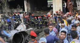 Air Force training jet crashes into Dhaka school and kills at least 19