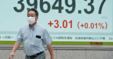 Asian shares are mixed after Wall Street closes higher and edges to more records