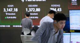Asian shares mostly gain after big tech rally on Wall Street