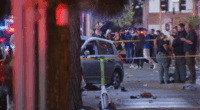Aftermath of a car driving into a crowd in Los Angeles.
