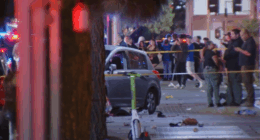 Aftermath of a car driving into a crowd in Los Angeles.