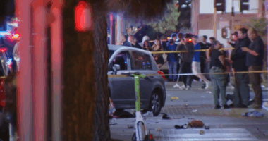 Aftermath of a car driving into a crowd in Los Angeles.