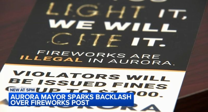 Aurora, IL Mayor John Laesch under fire after social media post seeming to encourage residents to set off fireworks in city
