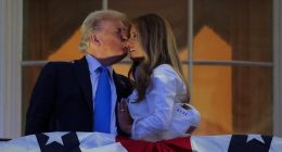 Baby you're a firework! Donald and Melania pack on PDA at July 4th