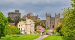 Windsor, UK - April 2018: Royal Windsor castle in Berkshire