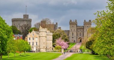 Windsor, UK - April 2018: Royal Windsor castle in Berkshire