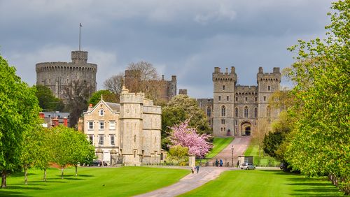 Windsor, UK - April 2018: Royal Windsor castle in Berkshire