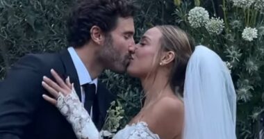 Brody Jenner's wedding album revealed as he plants a kiss on his wife