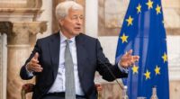 Jamie Dimon, chief executive officer of JPMorgan Chase, speaks during an event in Dublin, Ireland on July 10, 2025