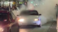Chaos as car hoons takeover iconic Melbourne strip