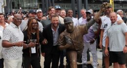 Chicago White Sox unveil statue of ace pitcher Mark Buehrle at Rate Field for 2005 World Series championship reunion weekend