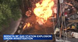 Cleanup underway after explosion, fire destroys Berwyn BP gas station on Ogden Avenue
