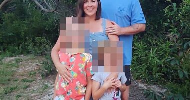 Brandon and Candace, seen here with their kids Holt and Chase, left the US for New Zealand earlier this month