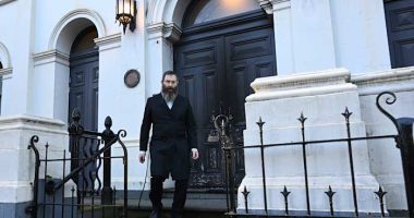 Congregation flees after arsonist sets fire to an Australian synagogue door