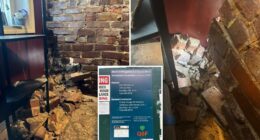 Construction crew accidentally blasts through living room wall of NYC couple's apartment: 'I just saw daylight'