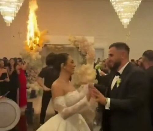 Decorative entranceway catches fire during Sydney wedding reception