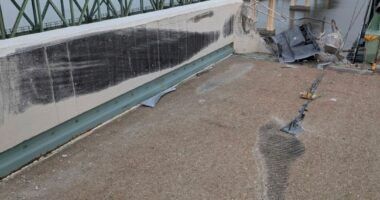 Damage to the Delaware Memorial Bridge after a tractor-trailer crash.
