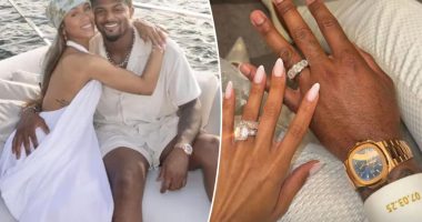 Deshaun Watson and girlfriend Jilly Anais flash diamond wedding bands after tying the knot