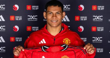 Diego Leon, 18, is the youngest of nine children who grew up playing football with 'a piece of cloth' in rural Paraguay... now the £7m wonderkid is seen as a vital cog in Manchester United's future