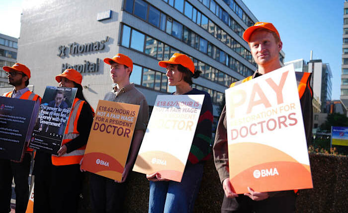 Doctors in England start a 5-day strike over pay. The government says it will hurt patients
