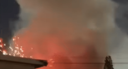 Fireworks igniting a house fire.