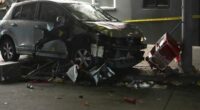 A driver rammed into a crowd of people waiting to enter a nightclub along a busy boulevard in Los Angeles
