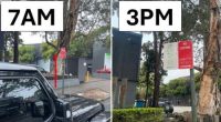 Aï»¿ Sydney driver who parked his car was shocked when he returned after work to find he had been given a ticket.That's because while he was away, workers had installed new signs ï»¿banning all day parking.