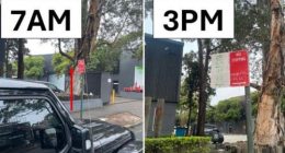 Aï»¿ Sydney driver who parked his car was shocked when he returned after work to find he had been given a ticket.That's because while he was away, workers had installed new signs ï»¿banning all day parking.
