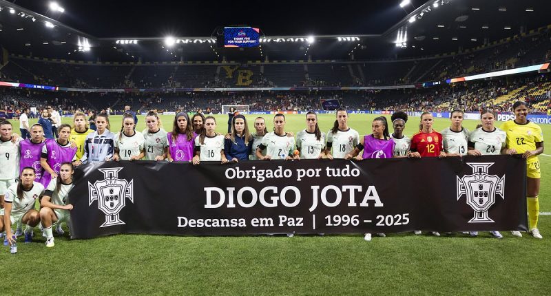 Fans worldwide pay tribute to Diogo Jota after his tragic death as Liverpool supporters sing You'll Never Walk Alone outside Anfield and banner is displayed at Portugal's Women's Euros clash with Spain