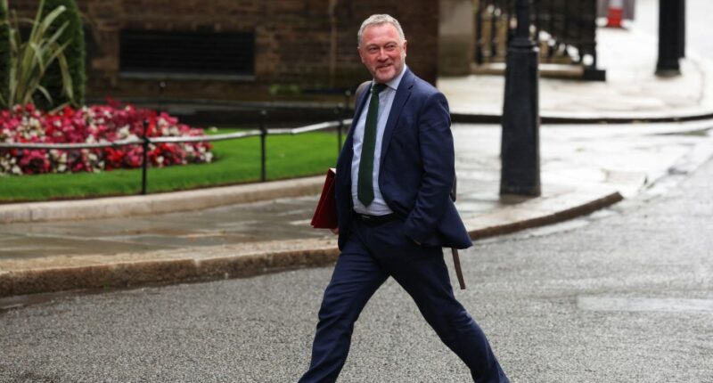 Steve Reed, Britain's Secretary of State for Environment, Food and Rural Affairs, walking near Downing Street.