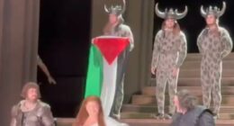 Fight breaks out after Royal Opera House cast raises Palestinian flag