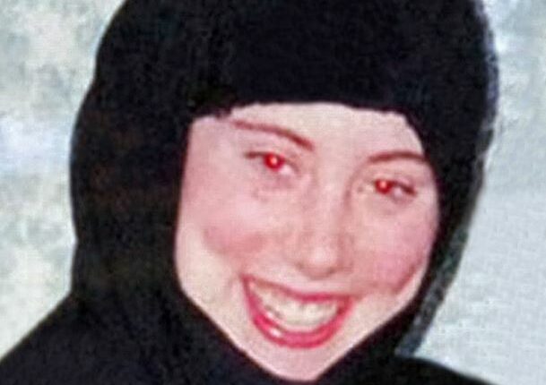 Portrait of Samantha Lewthwaite wearing a black hijab.