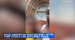 Good Samaritan rescued baby after thief stole vehicle from Lawndale gas station on South Independence Boulevard with child inside