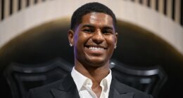 Grinning Marcus Rashford has fans spotting his remarkable glow-up at Barcelona unveiling compared to 'rough' Aston Villa photos
