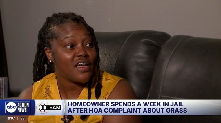 Homeowner jailed after HOA complaint about grass.