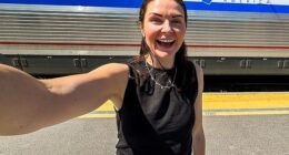 Chloé Höglund , 34, who is originally from New Zealand, has traveled over 8,000 miles across the US by train