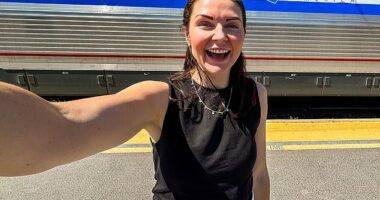 Chloé Höglund , 34, who is originally from New Zealand, has traveled over 8,000 miles across the US by train