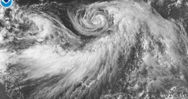 Iona strengthens to a Category 3 hurricane in the central Pacific off Hawaii
