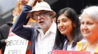 Jeremy Corbyn (2nd left), Zarah Sultana, MP for Coventry South and Mick Lynch, general secretary of the Rail, Maritime and Transport union (RMT) (right) on the picket line outside London Euston train station. Picture date: Thursday August 18, 2022. PA Photo. Rail services are set to be severely disrupted as members of the Transport Salaried Staffs Association (TSSA) and the Rail, Maritime and Transport (RMT) union strike in a continuing row over pay, jobs and conditions. See PA story INDUSTRY Rail. Photo credit should read: Stefan Rousseau/PA Wire