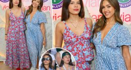 Jessica Alba and daughter Honor, 17, match in floral outfits at Wimbledon 2025