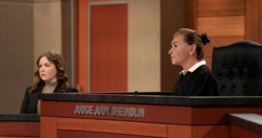 Judge Judy Sheindlin presiding over a trial.