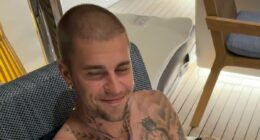 Justin Bieber seems in good spirits as he shares a rare smile