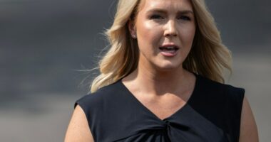 White House Press Secretary Karoline Leavitt speaking to reporters.