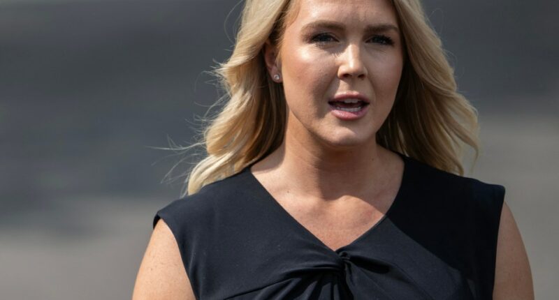 White House Press Secretary Karoline Leavitt speaking to reporters.