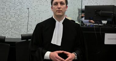 Lawyer Maxime Tessier in court.