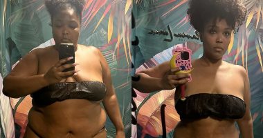 Lizzo strips down to her underwear to showcase weight loss