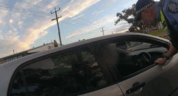 A man has been caught allegedly driving under the influence after police noticed a beer bottle sitting on the roof of his car. ï»¿